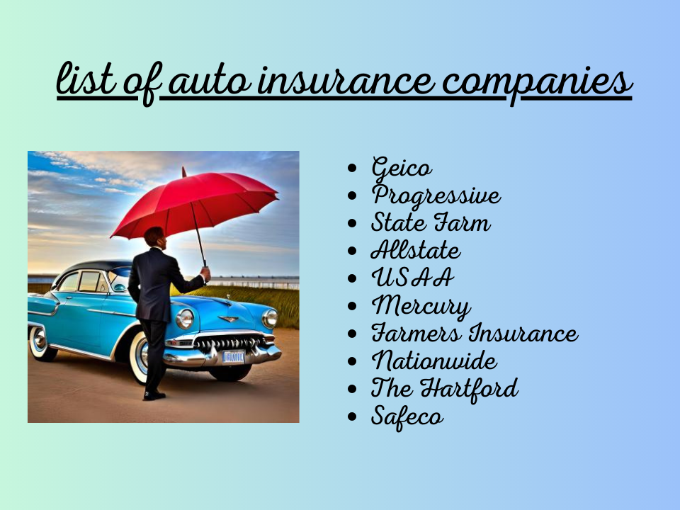 List of Auto Insurance Companies in California